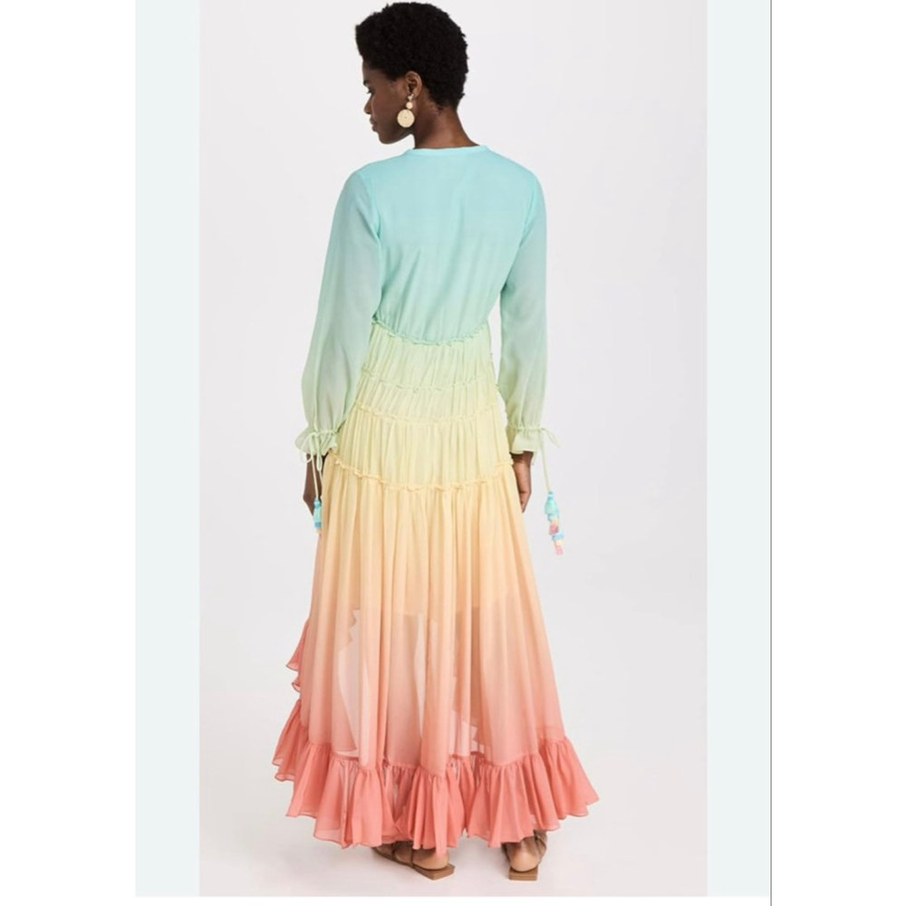 Women's ROCOCO SAND Ombre Maxi Dress XS Blue Pink - Picture 6 of 9